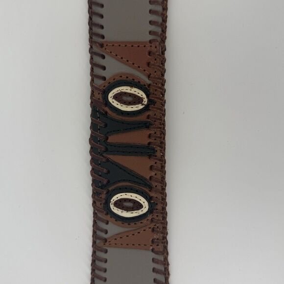 3.5" Wide Waist Leather Statement Belt Boho bohemian western equestrian multi 29 - Picture 7 of 12